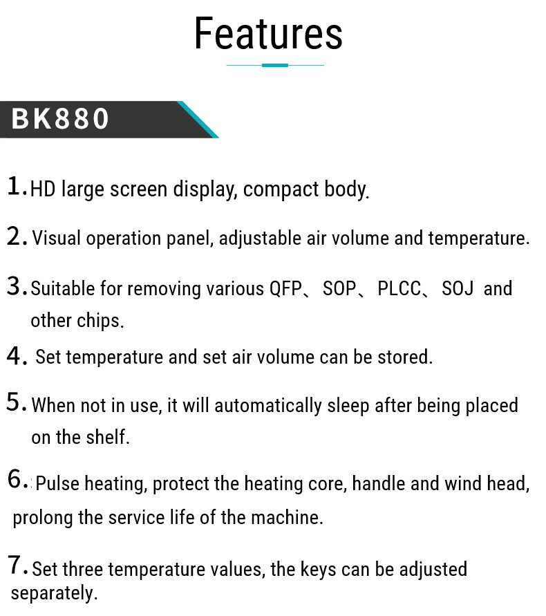 BK880 new type LCD digital display hot air desoldering station