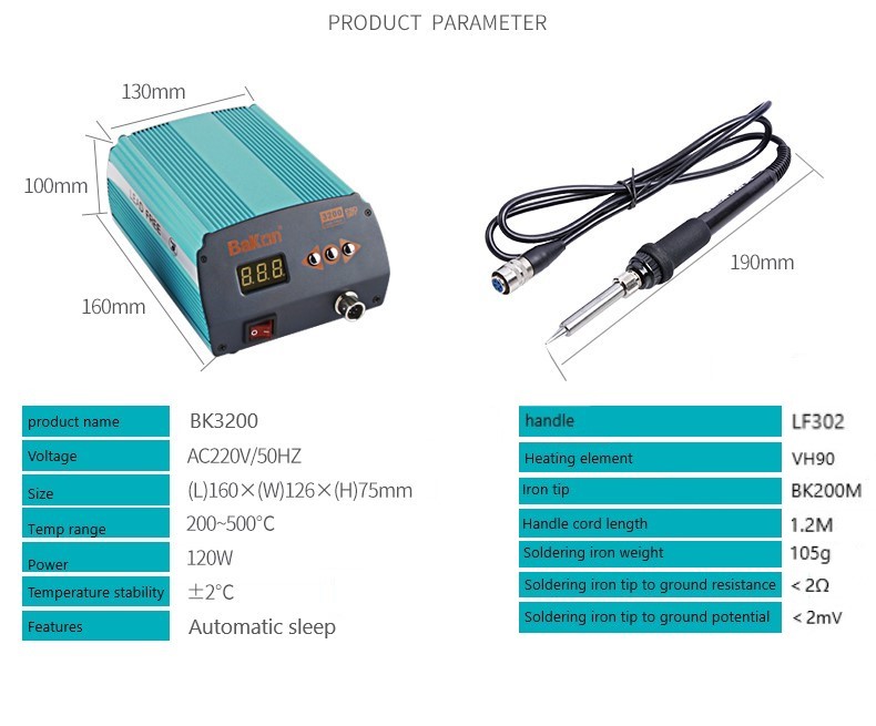 BK3200 120W high quality soldering station for repairing Electrical Appliances