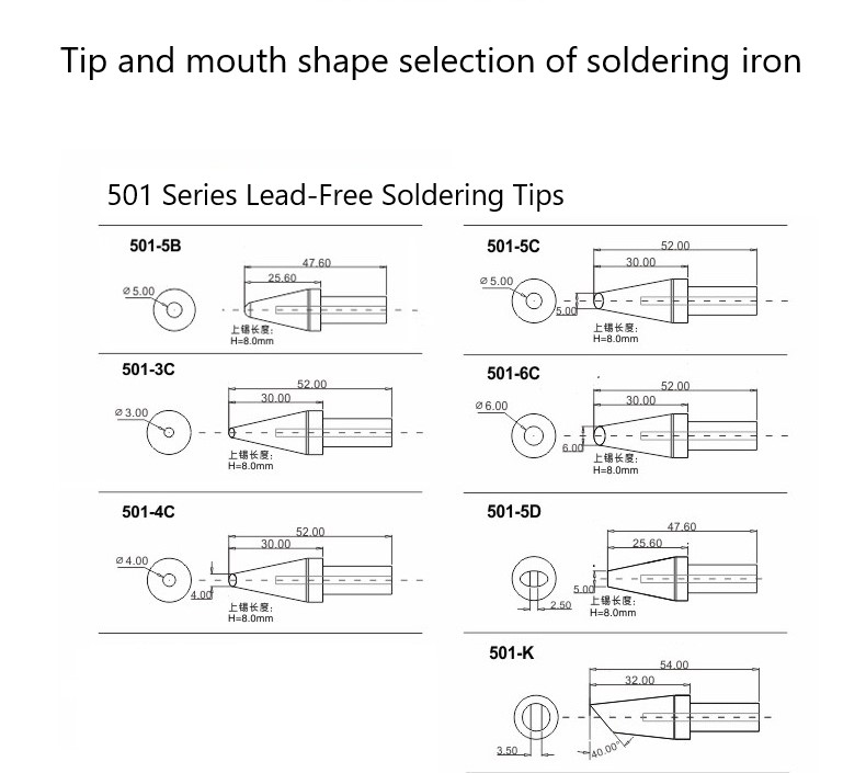 BAKON 501M serises soldering iron tip