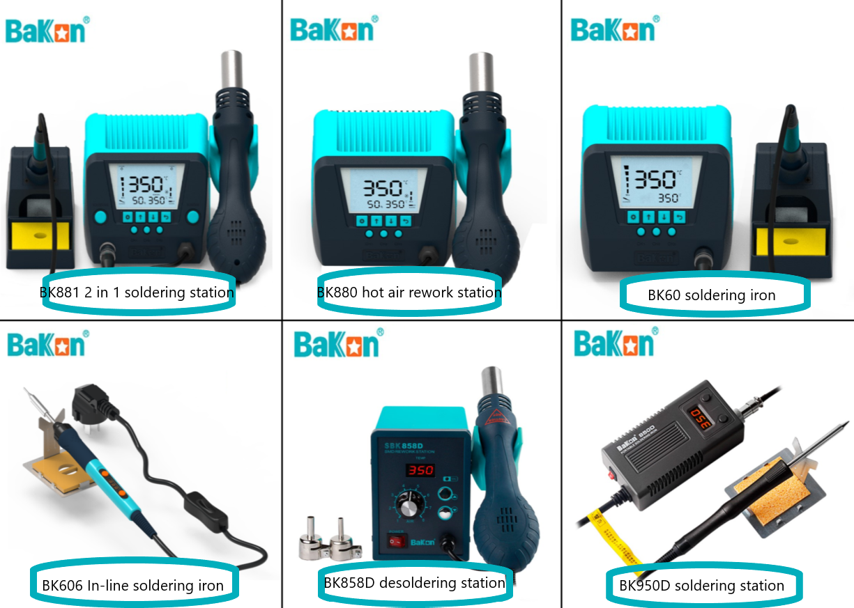 BAKON BK905 Replacement Soldering Iron Handle - Compatible With BAKON 969S Station & 900M Tips (ESD Safe)