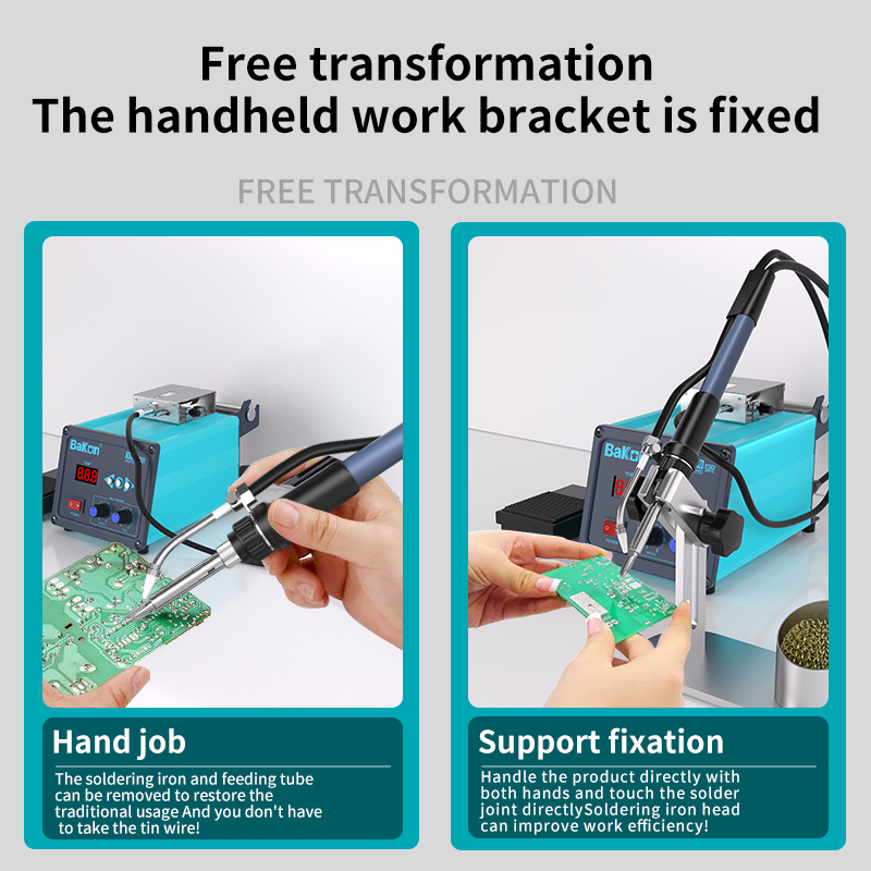 Bakon BK3500 au plug pcb soldering iron station with automatic wire feeder