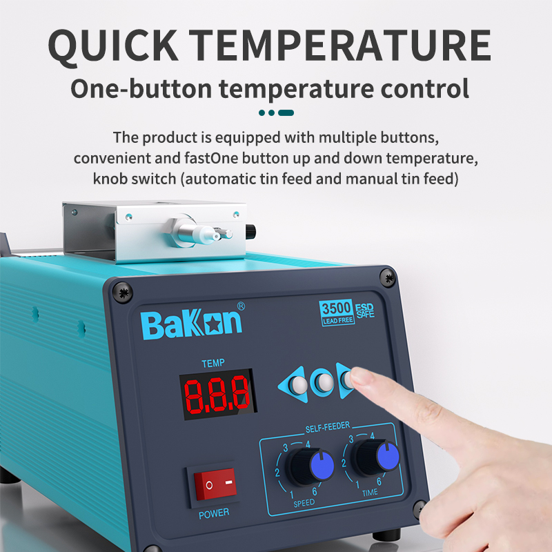 Bakon BK3500 au plug pcb soldering iron station with automatic wire feeder